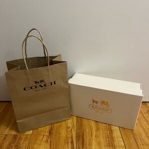 Coach Cream Leatherware Box and shopping bag